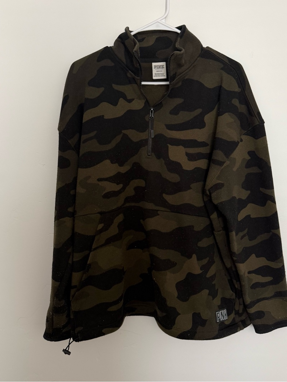 PINK Victoria's Secret Olive and Black Camo Pullover